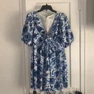 Abercrombie and Fitch, blue and white, baby doll dress